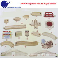 Juego de Pistas de Expansión Ferroviaria de Madera Recta y Curvada